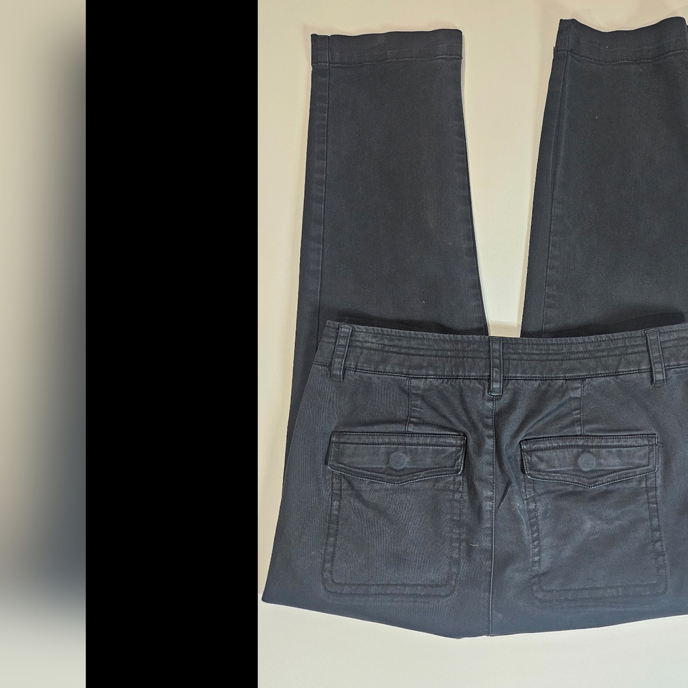 Vince Womens Casual Pants Size 8 Black Adjustable Straight Leg Goth Grunge Style - Picture 6 of 11